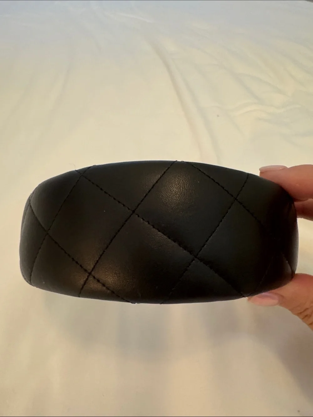 Burberry Black Quilted Headband with Signature Check Lining